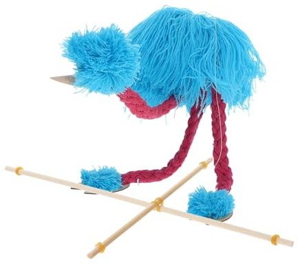 Toyvian Fluffige Strauß Marionette Puppenspielzeug Für Junge Mädchen Bewegliche Saitenpuppe Mit Weichem Plüsch Langlebiges Puppentheater-Spielzeug Interaktives Tier-handspielzeug Himmelbla