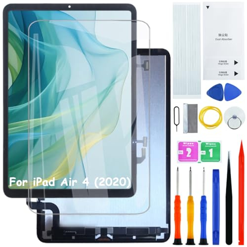 H&LYCYJ Pantalla para iPad Air 4 2020 Negro A2324 A2072 A2325 A2316 | Traer conjunto de herramientas, IPS LCD, pantalla HD, reemplazar la pantalla