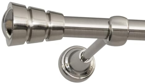 Print Cycero packaging Gardinenstange 240cm breit - 19 mm Durchmesser - 1-Läufig, Wandbefestigung - Vorhangstange für Ösenvorhänge, Fenster, schwere Vorhänge, Innenlaufstange - Fedora