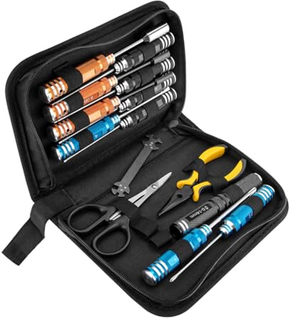 Heavy Duty 14 Tool Multipurpose Set with 3Nm Torques Capacity for Model Building and Household Repairs Miniature Model Building Toolkit