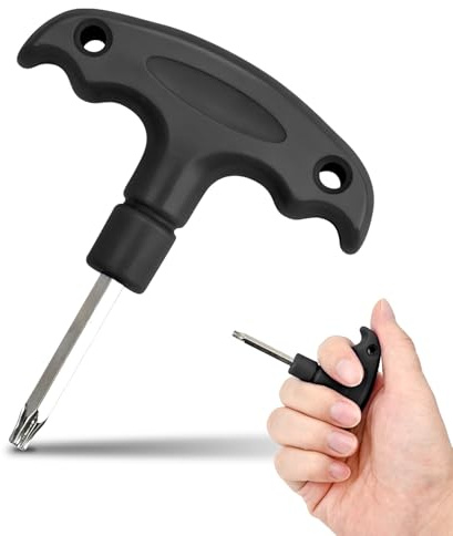 ELNX Golf Torque Wrench | Stainless Steel Golf Driver Wrench Tool with Plastic Handle | Adjustment Tools Golf Spike Wrench for Golf Club Driver Shaft Adapter Torque(Black)