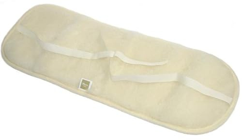 MILTE Wärmegürtel aus 100% Schafwolle von europäischen Merinoschafen, Rückenwärmer 75 x 25 cm mit Klettverschluss – Ecru -Nierenwärmer