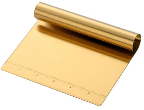 Edelstahl-Teigschaber, Mehrzweck-Pizza/Gebäck/Kuchen/Gebäck/Lebensmittelschneider, Spatel, Pizzaschaber, Backzubehör, Küchenzubehör (Gold)