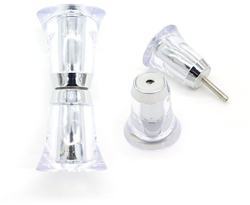 2 paia di pomelli per porta della doccia, in acrilico trasparente, a forma di cono, maniglie di alta qualità