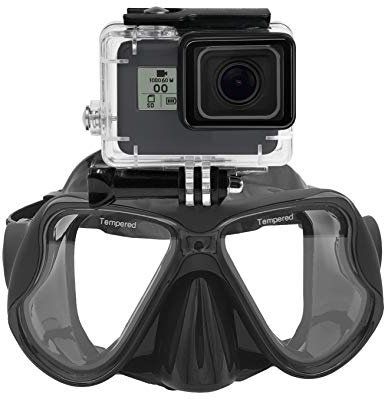 Lupholue Maschera per Immersioni subacquee Maschera per Snorkel Compatible with GoPro Hero (2018) GoPro Hero 12 11 10 9 8 7 6 5, Hero Black, Session