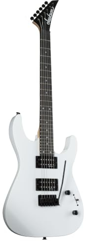 Jackson JS12 Dinky E-Gitarre, 24 Bünde, Humbucker, Schneeweiß | Shred-Gitarre für Anfänger, zwei Humbucker mit hoher Ausgangsleistung, Tremolo-Brücke, 24 Bünde, Metal-tauglicher Sound