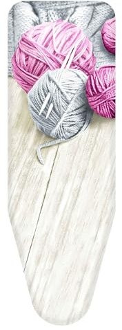 Colombo | Copri Asse da Stiro Gomitoli Rosa Tg. M 124x46cm Clip Fermanodo | Foderina di Ricambio Due Strati con Clip Fermanodo per Asse da Stiro | Made in Italy