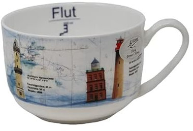 Buddel-Bini Leuchttürme Ostsee Jumbobecher XXL Becher groß Kaffeebecher Schüssel Schale