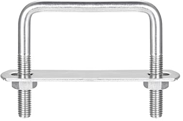 sourcing map Square U-Bolts, 3 Sets 67mm(2.64) Inner Width 65mm Length M8 304 Stainless Steel U Clamp Bolt with Nuts and Plates, for Boat Trailer