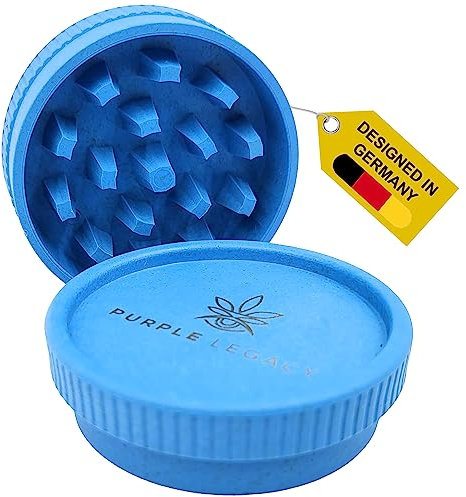 PURPLE LEGACY® Grinder Juego de molinillo de polen triturar hierbas, especias, especias, accesorios de especias, molinillo de 55 mm de diámetro, 2 piezas de fibras vegetales para viajes discreto
