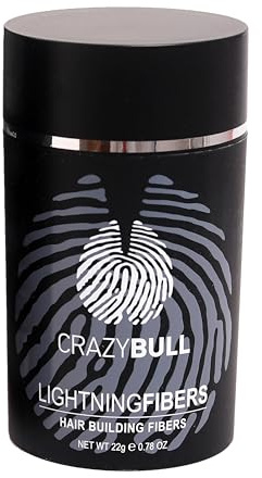 Fibras Capilares Crazy Bull Hair Lightning - Fibras para Cabello Fino - Fibras Capilares Resistentes al Viento, Lluvia y Sudor - Marrón Medio - 22 gramos (0.78 oz)