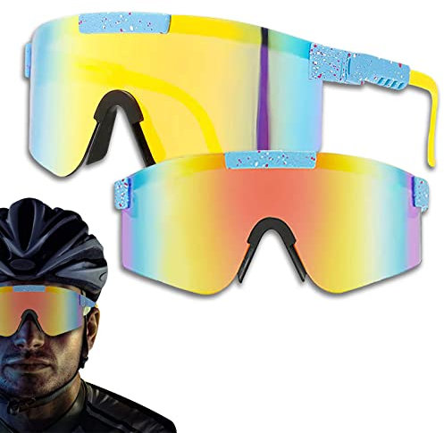 Atuoxing Fahrradbrille, Polarisierte Sonnenbrille Schnelle Brille Fahrradbrille Herren Damen UV400 Schutz Sportbrille für Radfahren Laufen Glof Ski im Freien (B)