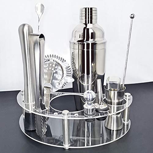 VejiA Bartender Juego de coctelera de 12 Piezas, Kit de Barman con Receta de Bebida de Soporte, coctelera Profesional de Acero Inoxidable, herramient