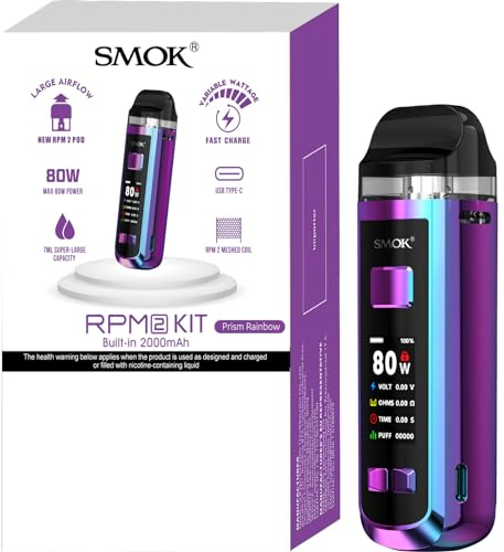 SMOK RPM 2 Kit Pod Cigarrillo Electrónico 80W 2000mAh 7 ml MTL/DL | Llenado lateral, USB-C, Calada MTL/DL, Tecnología Mesh, Sin nicotina