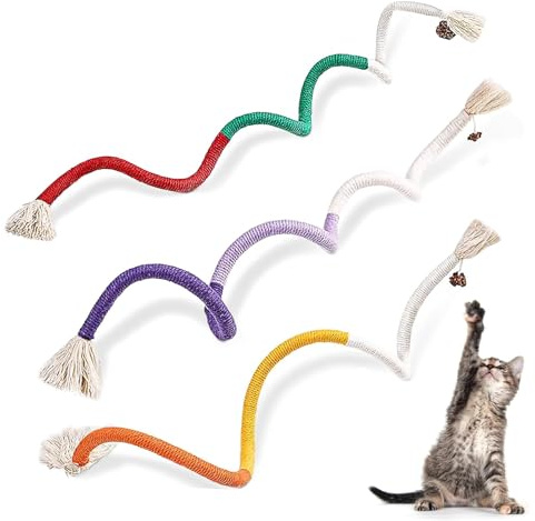 Kauspielzeug für Katzen, 70 cm, 3 Stück, Kauspielzeug für Kätzchen, Kauspielzeug für Kätzchen, Katzenminze, Spielzeug für den Innenbereich, lustiges und ansprechendes Katzenminze-Spielzeug