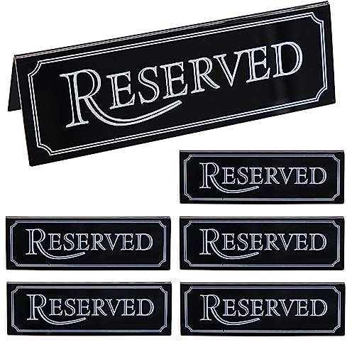 6 Stück Acryl Reserviert Schilder Tischschild, Reservierte Tischschilder Reservierte Tischkarten Gastreservierung Tisch-Sitzschild für Restaurant Bistro Hochzeit Sitzreservierung