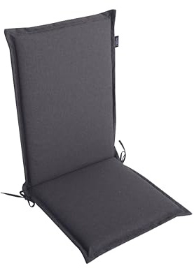 LILENO HOME Coussins pour chaise de jardin en [lot de 1 - dossier haut] en Anthracite Y - Confortables coussins de chaise pour meubles de jardin - Coussins pour chaises de jardin et chaises pliantes