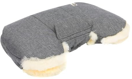 babycab Lammfell-Handwärmer Saana grau - für Kinderwagen & Buggys - mit integrierter Tasche - Anbringung über Druckknopfverschluss - wasser- und windabweisend