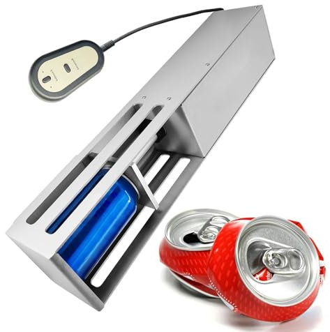 pedenencelia Electric Can Crusher,Aluminium Drinking Tin Can Recycle Tool,Applicable 160~500ml Cans,250~350ml Plastic Bottles,Automatic Can Crushers,For Home Commercial Use,white