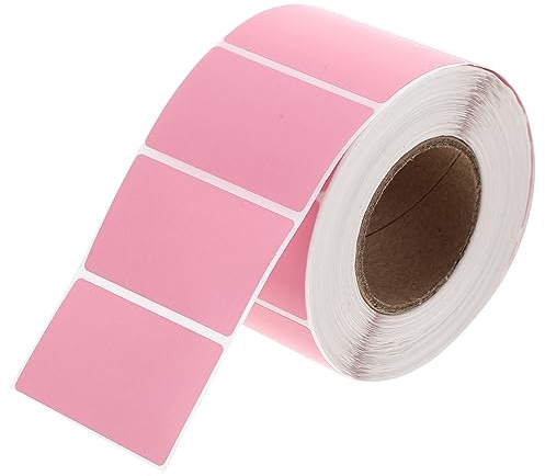 DIYEAH 800 Stück Farbige Selbstklebende Thermoetiketten in Rosa Rechteckig Einfach zu Bedrucken Vielseitig Einsetzbar für Schule und Zuhause | Heim und Büro, Leicht Bedruckbar, Stabil Haftend, Langlebig, für Seiten und Behälter