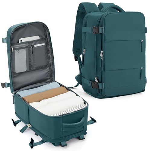 SZLX Großer Reiserucksack Damen,Ryanair Handgepäck 40x20x25 Rucksack Easyjet Cabin Bag Rucksack Wasserdicht Laptop Business Herren Reiserucksack Handgepäck Flugzeug mit Schuhfach Schwarz