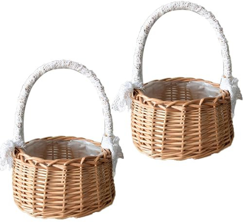 2 cesti in vimini e rattan, matrimonio, feste, fotografie, oggetti di scena (formato grande)