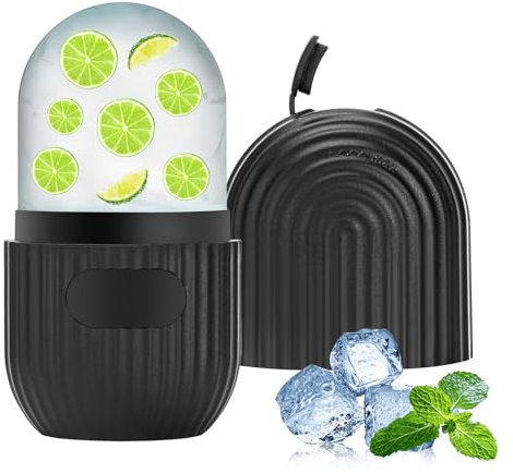 Ice Roller viso, Rullo di ghiaccio facciale, Riutilizzabile Ice Face Roller, Rullo di Ghiaccio Facciale Occhi, Ice Roller per Riduce il Gonfiore, Sollievo dal Dolore e Lesioni Minor（Nero）