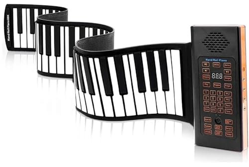 NEWFUN Tastiera 88 Tasti, Tastiera Elettronica, Pianoforte Portatile, Supporto MIDI/Bluetooth, 128 Toni e Ritmi, Portatile e Pieghevole, Adatto a Bambini Adulti Principianti Regali