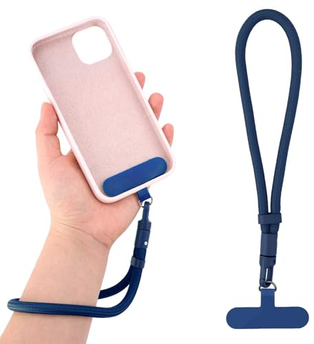 BOXOB Phone Lanyard Wrist, Universal Adjustable Hand Wrist Strap with Tether Tab for Most Mobile Cell Phones And Cases, Anti-Drop,Hands-Free (Blue)