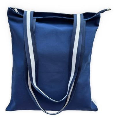 Augbunny 12OZ 100% Cotton Canvas Zipper Closure Lined Reusable Grocery Shopping Bag Beach Bag Daily Casual Multi Purpose Tote