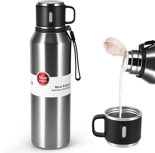 ZONJIE Vacuum Insulated Bottle 1.5L Vacuum Flask for hot Drink Multifunctional Cup Lid Hot Water Flasks Stainless Steel Water Bottle Insulated Double Wall Coffee Flask for Outdoor Home Office