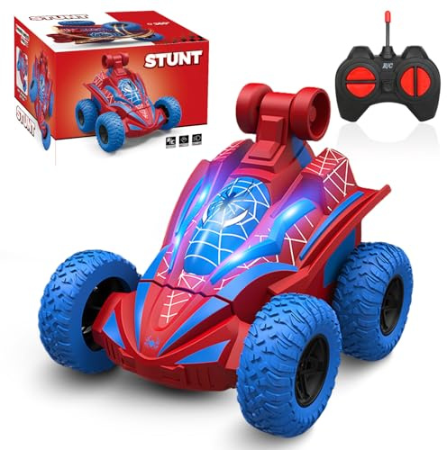 Voiture Telecommandé Enfant, Jouet Garcon Fille 3 4 5 6 7 8 9 Ans Véhicule Enfants Cadeau Anniversaire Noel, 360°Rotation Spider Voitures de Course Télécommandée Mini RC Car Jeux Intérieur Extérieur