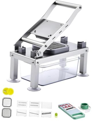 KiBcsLic Rallador de Verduras Chopper Profesional Cortador de Verduras Envase Multiblades Material PP y Acero Inoxidable Adecuado para Hogar, con 9 Cuchillas, Individual