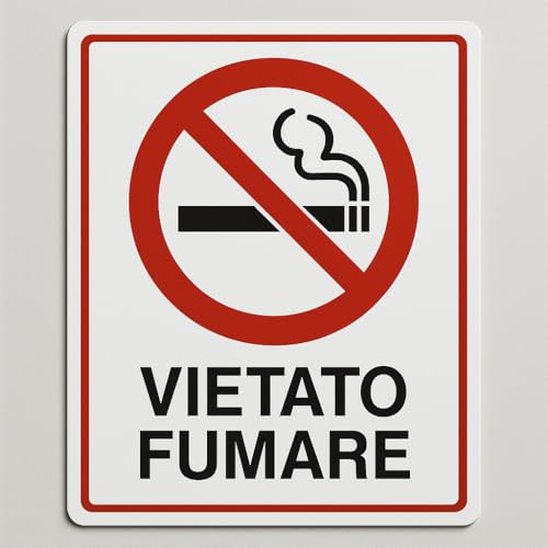 Cartello in Alluminio E PVC “VIETATO FUMARE” – Resistente UV e Impermeabile – Segnaletica di Sicurezza per Interni ed Esterni – LEMAG SRL (30X20, PVC)