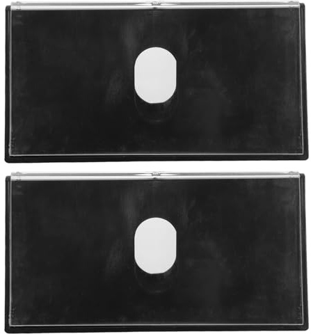 Happyyami 2 placas de identificación para escritorio - Placa de identificación de plástico de doble cara de 8 x 4 pulgadas - Portatarjetas de mesa - Soporte de plástico para exhibición en