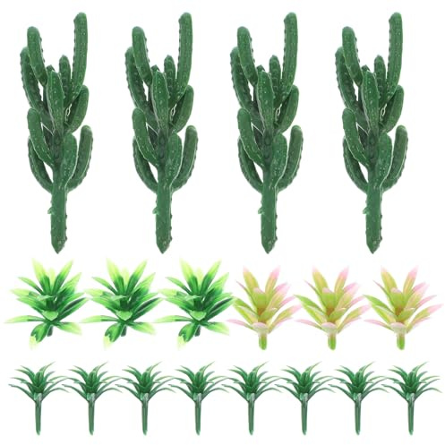 Healvian 18pcs Arbres Miniatures en Plastique pour Projets et Scènes Miniatures, Utilisation Polyvalente pour Ajouter du Caractère aux Maquettes et Dioramas