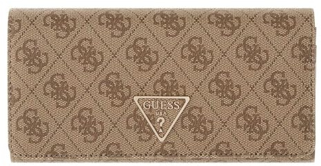 GUESS Geldbörse Laurel II SLG Flap Organizer Latte Logo Hellbraun