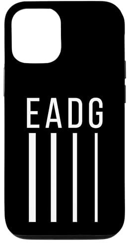 EADG Guitare Basse 4 Cordes Blanc Coque pour iPhone 12/12 Pro