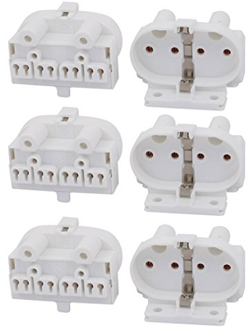 Aexit 6Pcs 2G11-F446 AC 500V 2A H Portalampada fluorescente a fluorescente con base a tubo ID: 959100