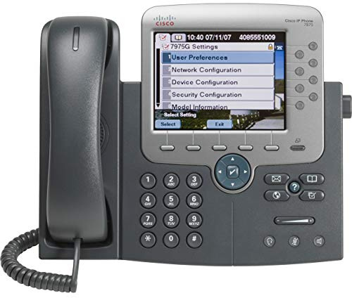 Cisco Unified IP Phone 7975G - Telefono (nero, argento, base, digitale, LCD, 320 x 240 Pixel, 0,065000M) (ricondizionato)