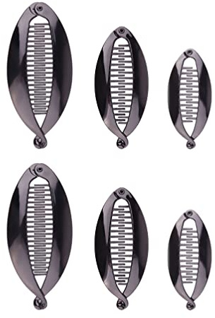 SOLUSTRE 6 Stück Bananenspangen Aus Harz Für Damen Und Mädchen Rutschfeste Haarclips in Verschiedenen Größen Ideal Für Pferdeschwanz Alltag Und Festliche Anlässe