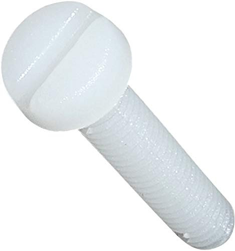 AERZETIX - Juego de 10 - Tornillo de Poliamida/Nylon M4x20 - Rosca métrica - Cabeza Cilíndrica/Ranurado/Plano/Redondo - Aislante - Bricolaje - Renovación - DIN 84 - C45313