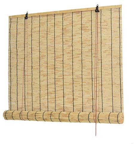 KDDFN Tenda Avvolgibile in bambù,Tenda a Rullo in bambù,Tende in Bambu da Esterno,Protezione della Privacy,Stile retrò,Facile da Installare,Fatto su Misura,per Interni/Esterni (50 * 120cm/20 * 47in)