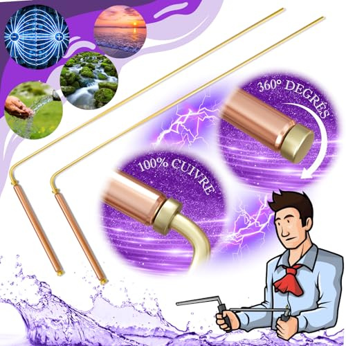 Baguettes de Sourcier Professionnelles Manches 100% Cuivre - Baguette de Radiesthésie Fines - Marque Française [SATISFAIT ou REMBOURSE A VIE]