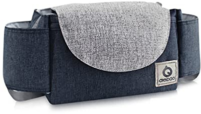 SONARIN Kinderwagen Organizer Buggy Organizer,Buggy Kinderwagentasche mit Getrankehalter,Klettverschluss,verdickter Gurt, der als Handtasche verwendet wird,Universal Fit Alle Buggy Modelle