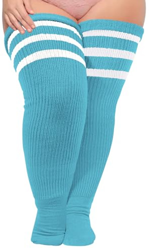 Moon Wood Plus Size Womens Thigh High Socks for Thick Thighs- Extra Long & Thick Over the Knee Stockings- Leg Warmer Boot Socks