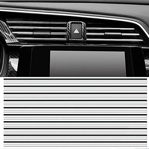 SHULLIN 20 Stück Auto Luftauslass Dekoration Streifen Auto Klimaanlage Innen Zierleisten 20cm Auto Klimaanlage Luftauslass Dekoration Streifen für Auto Lüftungsöffnungen (Silber)