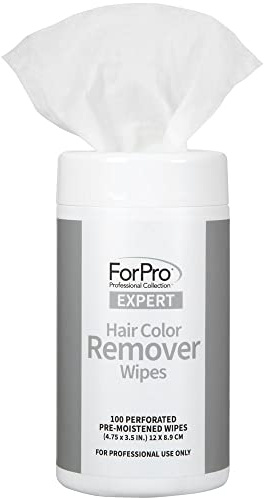 ForPro Professional Collection Expert Hair Color Remover Wipes, Pre-Moistened, Perforated Towelettes, Non-Irritating, Hypoallergenic Formula, Clean Fresh Scent, 100-Count