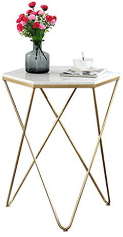 Nachttische Home Beistelltisch, einlagiger Multifunktions-Couchtisch für Wohnzimmer, Balkon, Empfangsraum, Verhandlungstisch, Korbtisch mit Glas-/Marmor-Finish