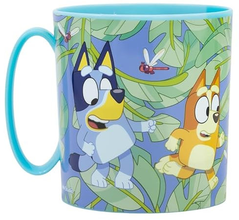 Golddunes Kids 2023 Character Licence Mug 350ML Drinking Re-Usable Plastic Cup Microwave Safe (Blue)